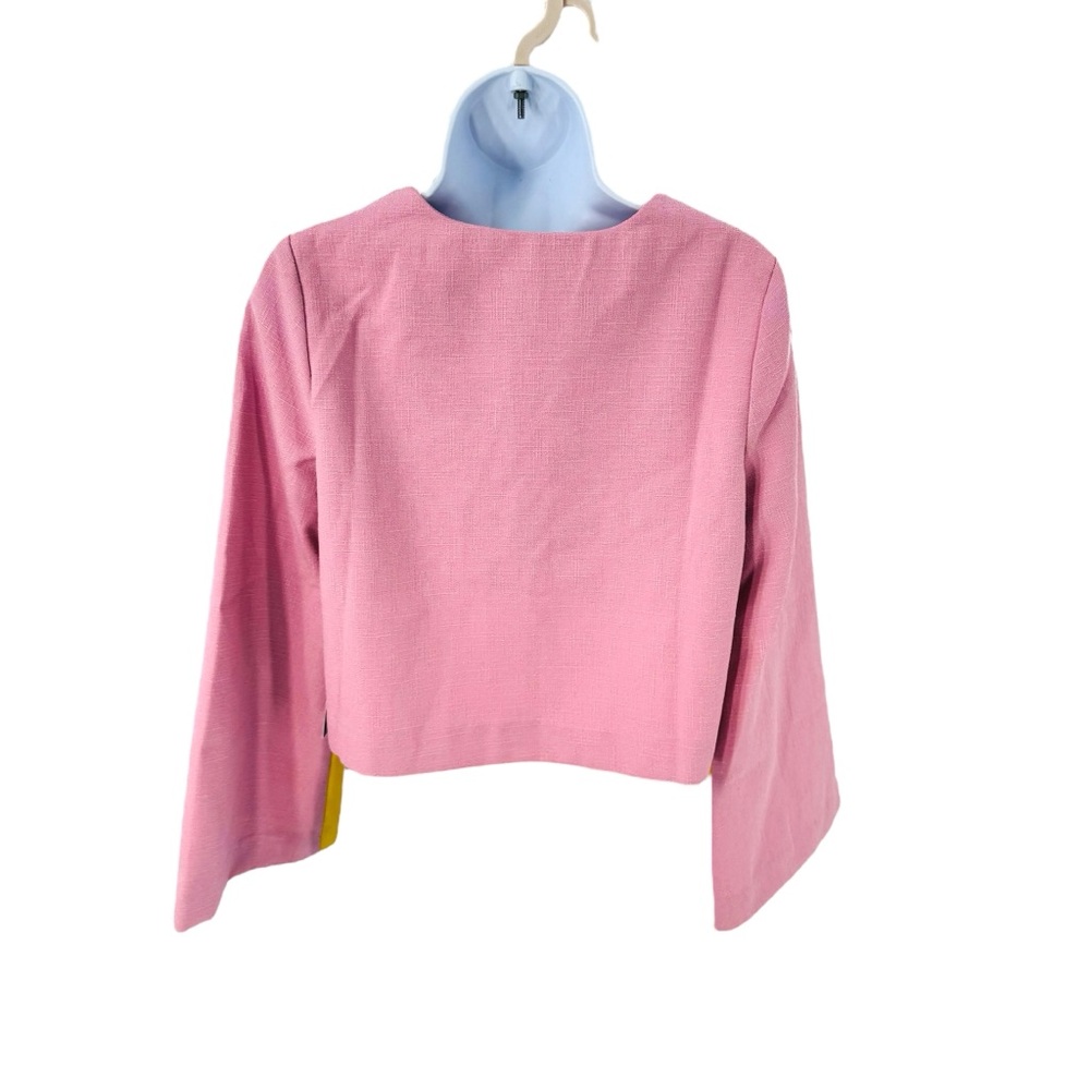 Tuckernuck NEW Pop of Peony Maxine Bell Sleeve Top in Pink and Yellow Size S - Picture 5 of 8